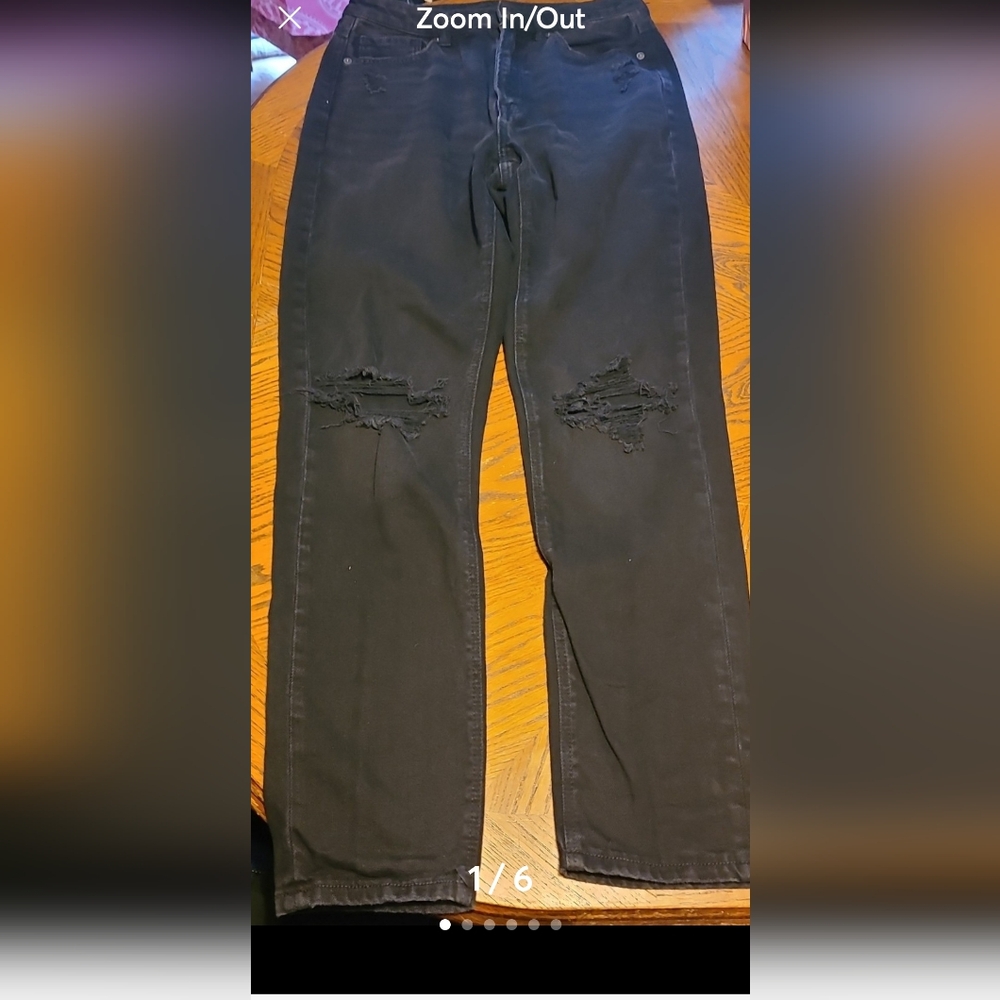 AE Distressed mom jeans